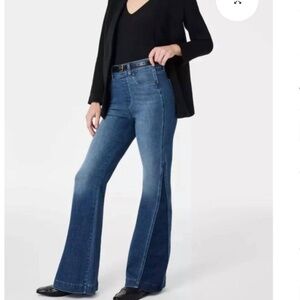 Spanx 70's flare mixed indigo wash